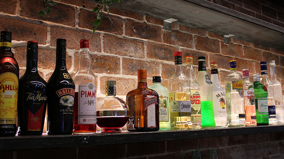 Main bar spirit shelf